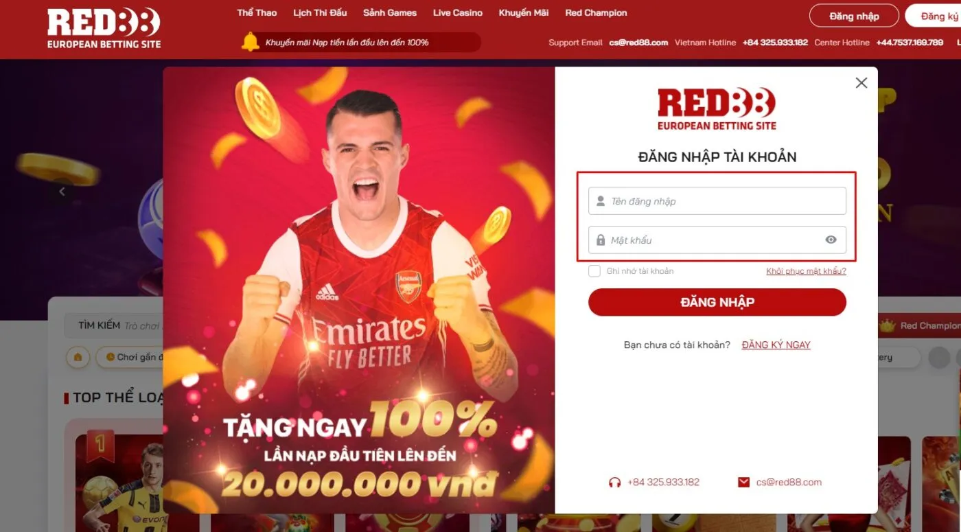 Đăng nhập Red88