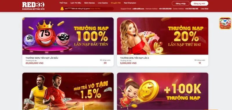 Hướng dẫn rút nạp tiền tại Red88